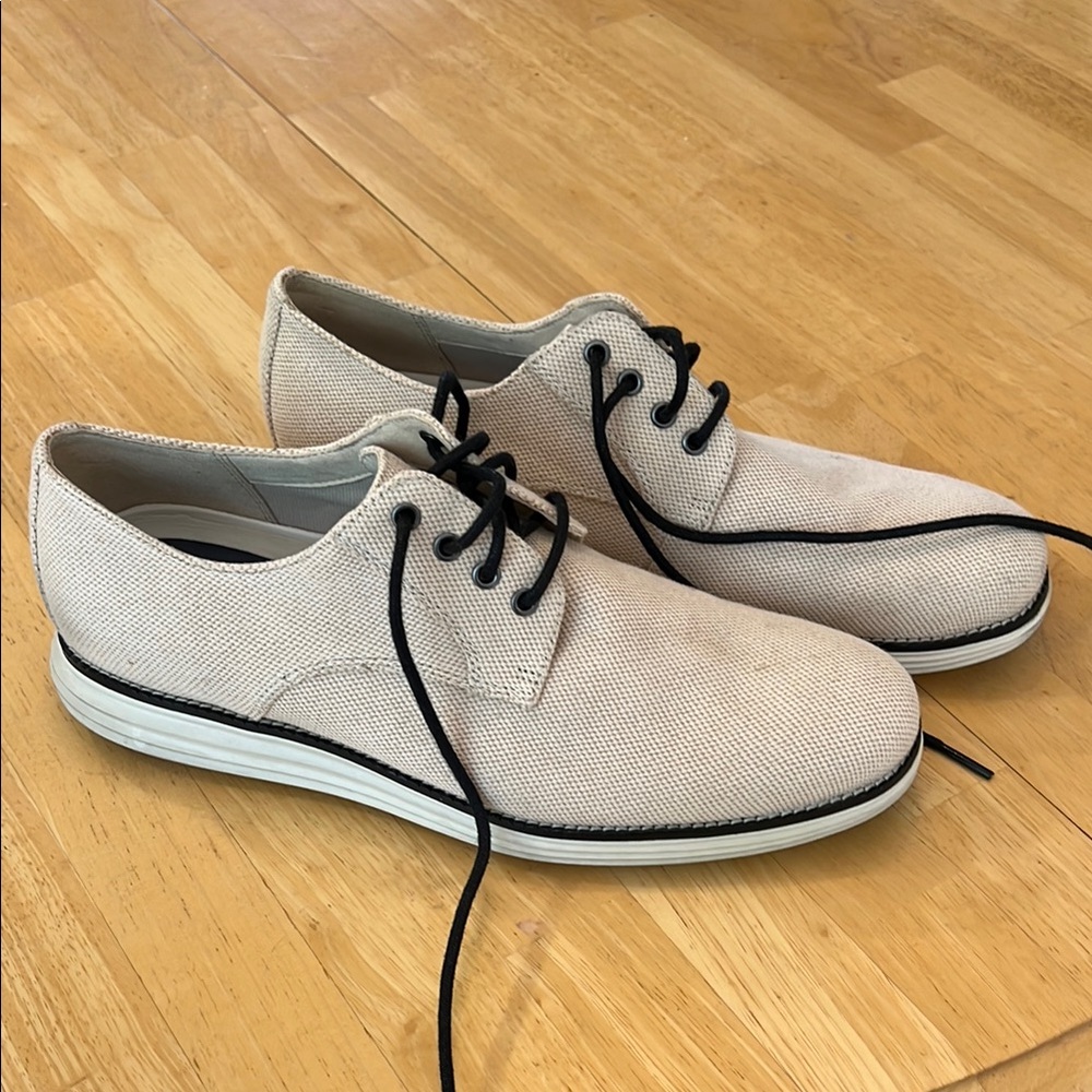 Cole Haan Cream and Black Oxfords Minimalist Design